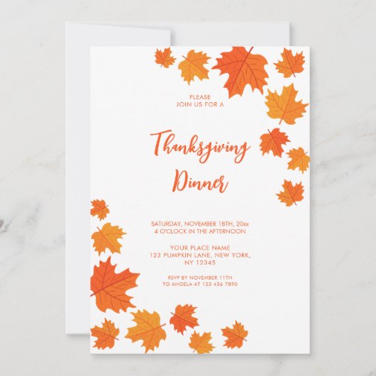 秋紅葉感謝祭 招待状 (正面)