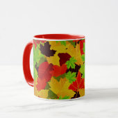 秋紅葉明るいパタカラフルーン マグカップ (正面左)