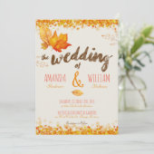 秋紅葉水彩結婚式招待状 招待状 (スタンド正面)