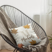 秋紅葉紅葉モノグラムシンプル クッション