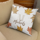 秋紅葉紅葉モノグラムシンプル クッション