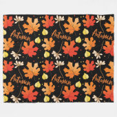 秋紅葉紅葉 フリースブランケット (正面(横))