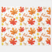 秋紅葉紅葉 フリースブランケット (正面(横))
