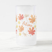 秋紅葉紅葉 フロストグラスビールジョッキ (中央)