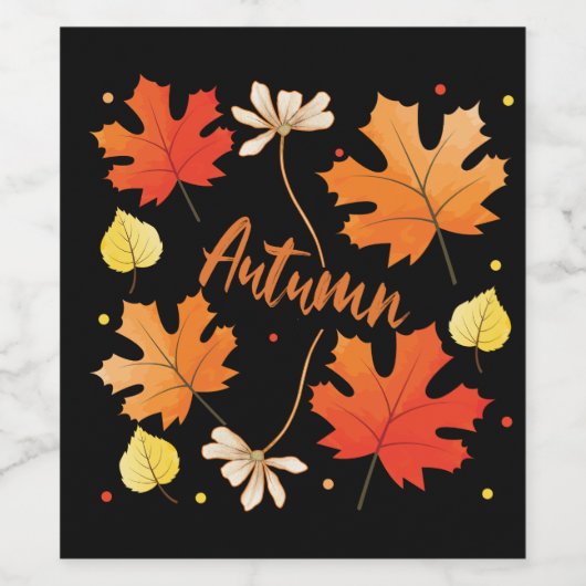 秋紅葉紅葉 ワインラベル (シングルラベル)