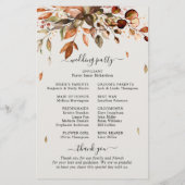 秋紅葉素朴カントリーウェディングプログラム (裏面)