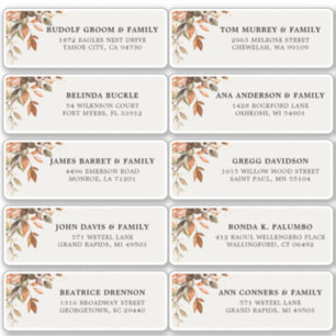 秋紅葉素朴カントリーゲストアドレス シール