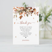 秋紅葉素朴カントリーブライダルシャワーTh サンキューカード (スタンド正面)