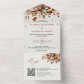 秋紅葉素朴カントリーボ結婚ホのQR オールインワン招待状 (内側)
