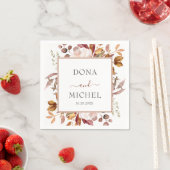 秋紅葉素朴カントリーボ結婚ーホズ スタンダードカクテルナプキン (インサイチュ)