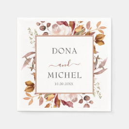秋紅葉素朴カントリーボ結婚ーホズ スタンダードカクテルナプキン