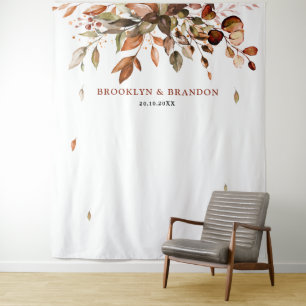 秋紅葉素朴カントリーボ結婚ーホズ タペストリー