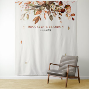 秋紅葉素朴カントリーボ結婚ーホズ タペストリー