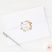 秋紅葉素朴カントリーボ結婚ーホズ ラウンドシール (封筒)