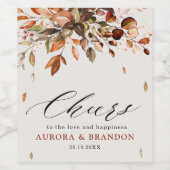 秋紅葉素朴カントリーボ結婚ーホズ ワインラベル (シングルラベル)