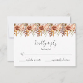 秋紅葉素朴カントリーボ結婚ーホズ 出欠カード