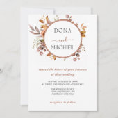 秋紅葉素朴カントリーボ結婚ーホズ 招待状 (正面)