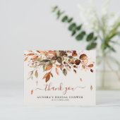 秋紅葉素朴ブライダルシャワーありがとう ポストカード (スタンド正面)