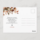 秋紅葉素朴ブライダルシャワーありがとう ポストカード (裏面)