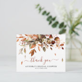 秋紅葉素朴ブライダルシャワーありがとう ポストカード (スタンド正面)