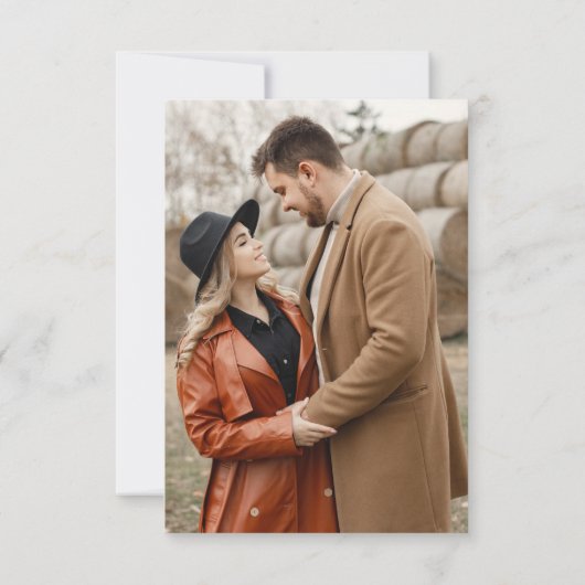 秋紅葉素朴国ウェディングQRコード 出欠カード (裏面)