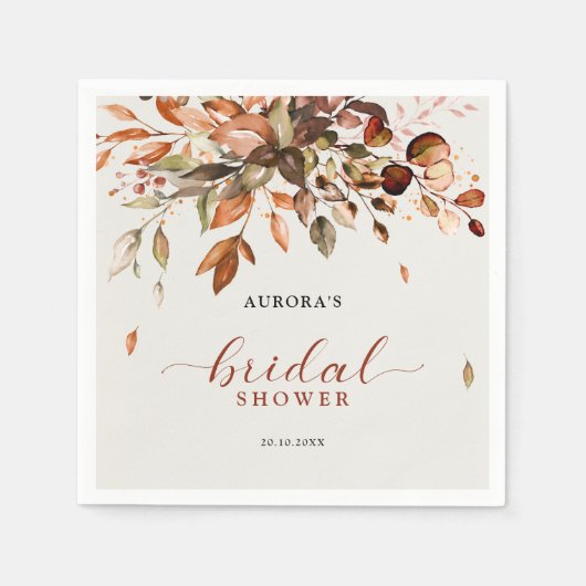 秋紅葉素朴国ブライダルシャワー スタンダードカクテルナプキン (正面)