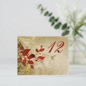 秋紅葉結婚のテーブル席カード ポストカード (スタンド正面)