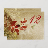 秋紅葉結婚のテーブル席カード ポストカード (正面/裏面)