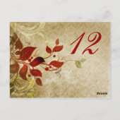 秋紅葉結婚のテーブル席カード ポストカード (裏面)