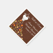 秋紅葉結婚ズドレスブライダルシャワー スタンダードカクテルナプキン (角)