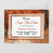 秋紅葉結婚式日付の保存 案内ポストカード (正面)