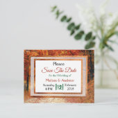 秋紅葉結婚式日付の保存 案内ポストカード (スタンド正面)