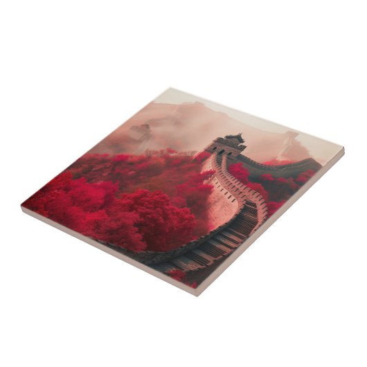 秋素晴らしの中国の壁 – 風光明媚な赤 タイル (側面)