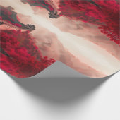 秋素晴らしの中国の壁 – 風光明媚な赤 ラッピングペーパー (角)