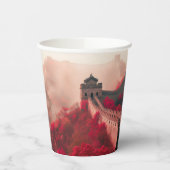 秋素晴らしの中国の壁 – 風光明媚な赤 紙コップ (左)
