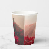 秋素晴らしの中国の壁 – 風光明媚な赤 紙コップ (右)