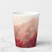 秋素晴らしの中国の壁 – 風光明媚な赤 紙コップ (正面)