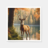 秋素晴らしの海で12ポイントのバック スタンダードカクテルナプキン (正面)