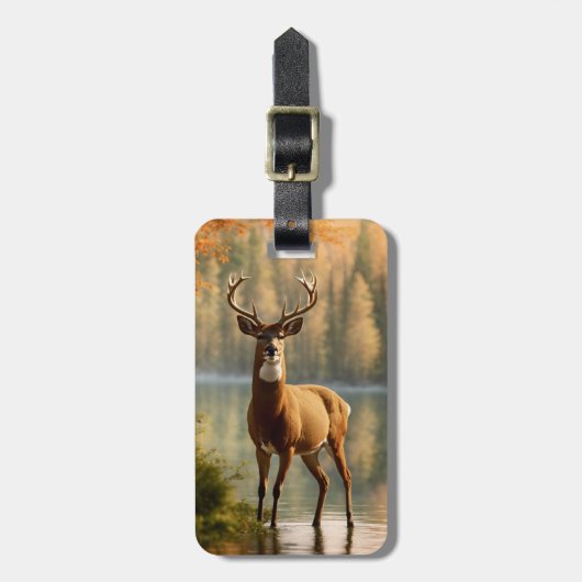 秋素晴らしの海で12ポイントのバック ラゲッジタグ (正面縦)