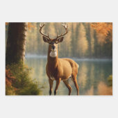 秋素晴らしの海で12ポイントのバック ラッピングペーパーシート (正面3)