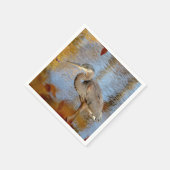 秋素晴らしの葉で囲まれたブルーヘロン スタンダードカクテルナプキン (角)