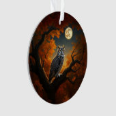 秋素晴らしの角フクロウ オーナメント (正面)