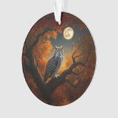 秋素晴らしの角フクロウ オーナメント (正面)