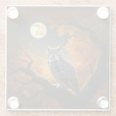 秋素晴らしの角フクロウ ガラスコースター (裏面)