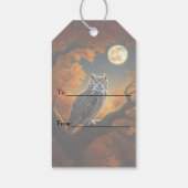 秋素晴らしの角フクロウ ギフトタグ (裏面)