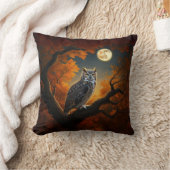 秋素晴らしの角フクロウ クッション (ブランケット)