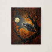 秋素晴らしの角フクロウ ジグソーパズル (縦)