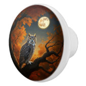 秋素晴らしの角フクロウ セラミックノブ (右)