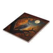 秋素晴らしの角フクロウ タイル (側面)