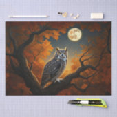 秋素晴らしの角フクロウ 薄葉紙 (クラフト)